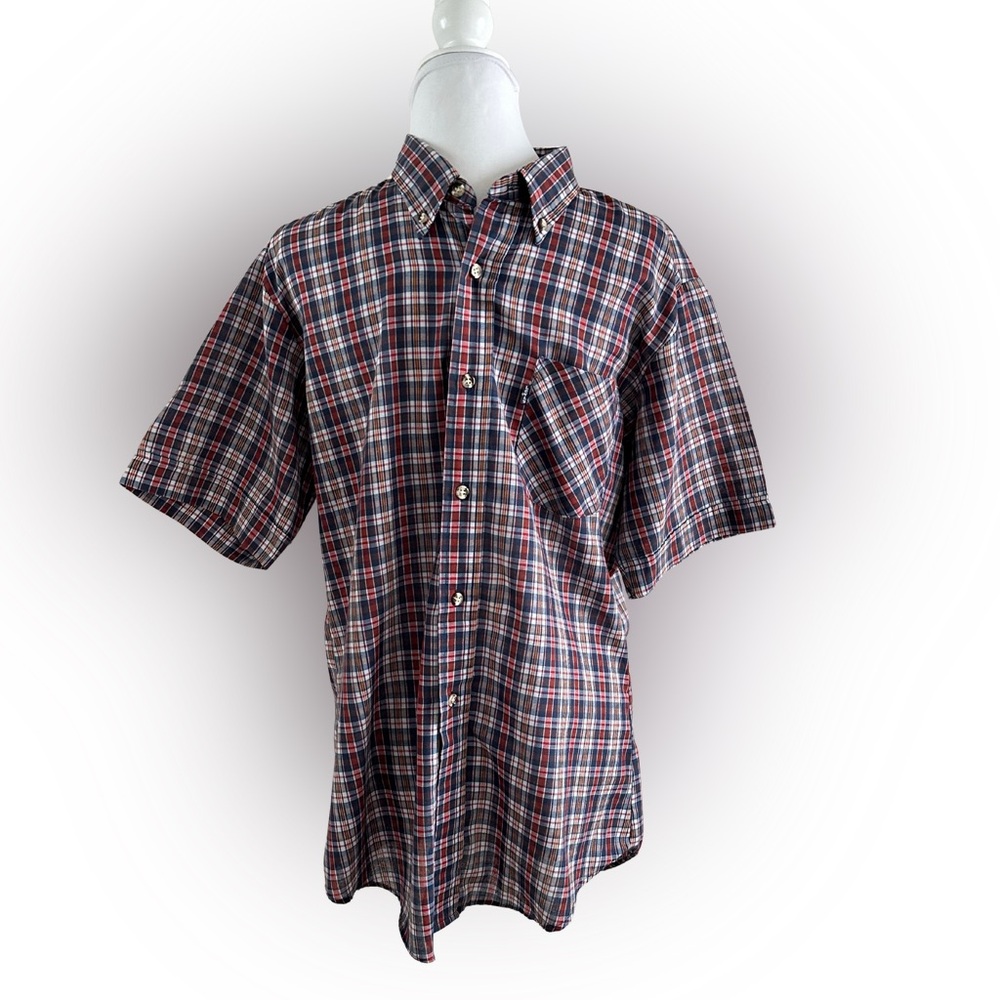 Vintage Levi's Short Sleeve Plaid Button Front I Large